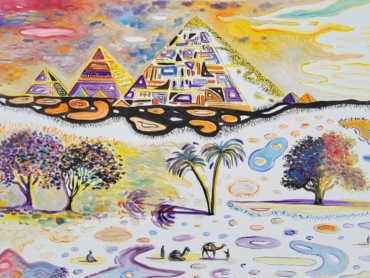 Les Pyramides - Huile sur toile - 75x115